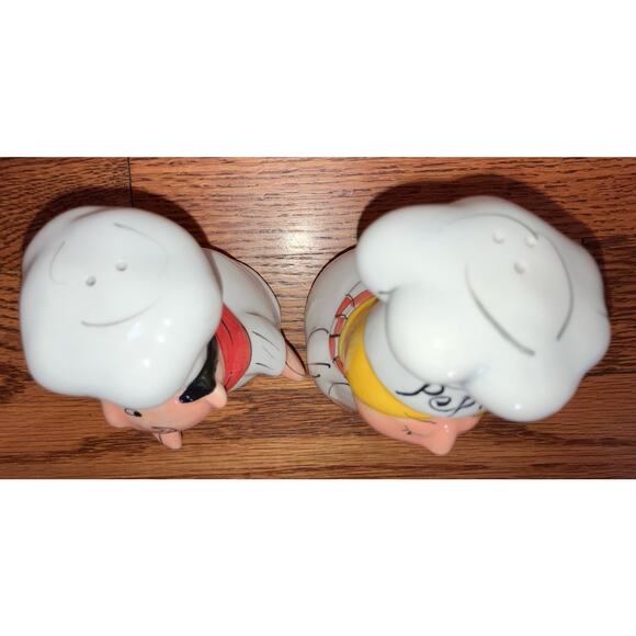 Vintage JIC Ceramic Hand Painted Chef Collection Salt & Pepper Shakers. Unused! - Picture 3 of 8